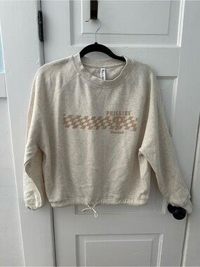 Women’s Phillies Baseball Sweatshirt Pullover Drawstring Hem Size Med NWOT